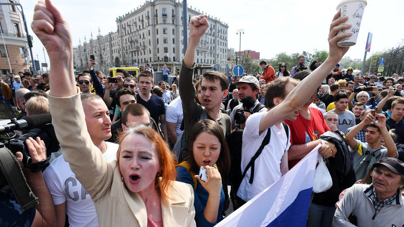 Manifestations de l'opposition en Russie, Navalny arrêté à un rassemblement non autorisé à Moscou