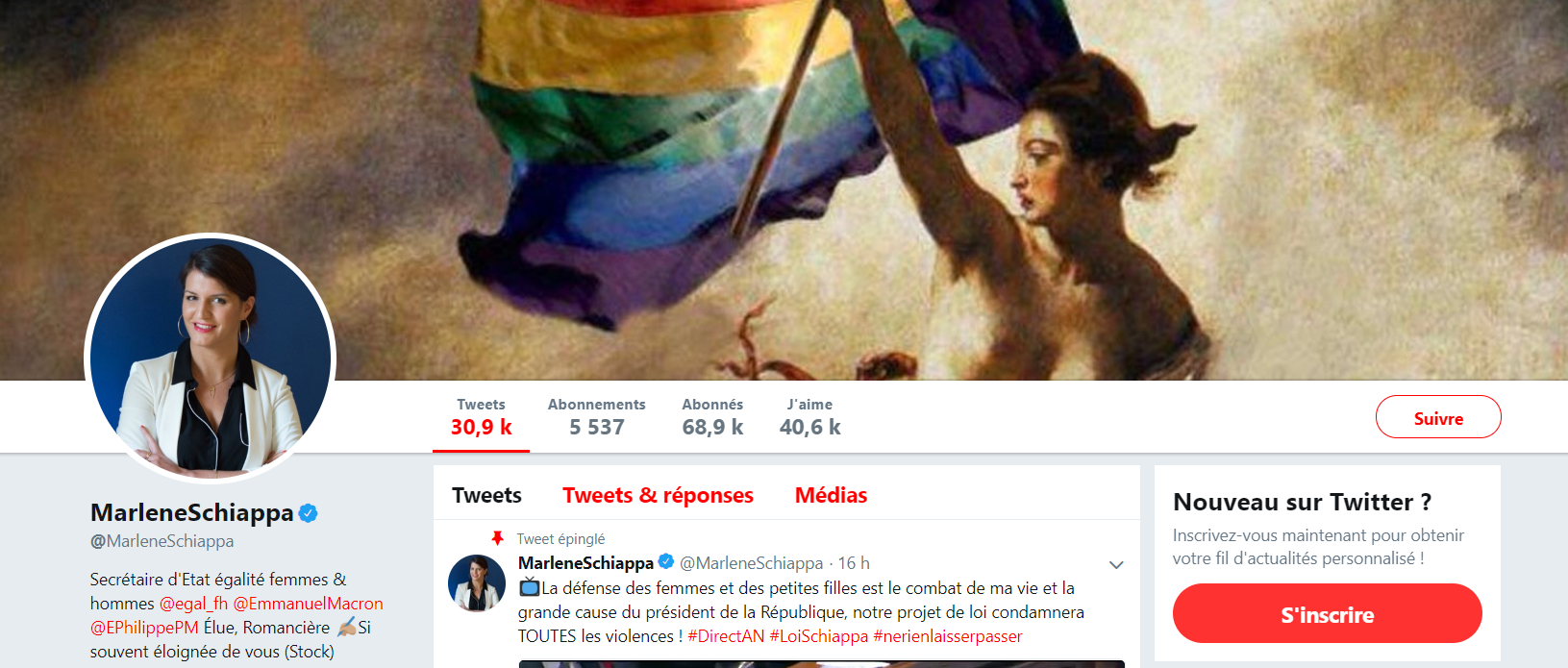 «Ringard» le bleu, blanc, rouge ? Schiappa troque le drapeau français pour l'arc-en-ciel sur Twitter
