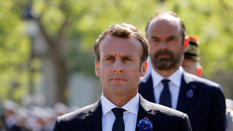 Emmanuel Macron lors de la cérémonie du 8 mai à Paris
