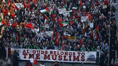 Illustration : manifestation pro-palestinienne à Istanbul après les événements du 14 mai à Gaza