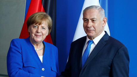 Angela Merkel et Benjamin Netanyahou lors de leur conférence conjointe à Berlin le 4 juin.