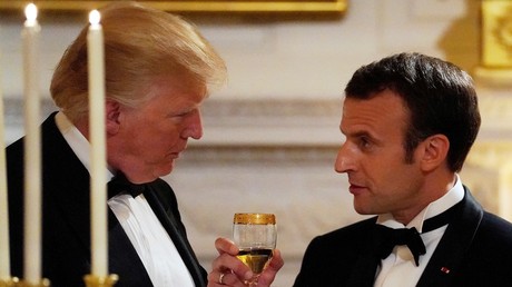 Donald Trump et Emmanuel Macron, le 24 avril à la Maison Blanche, illustration