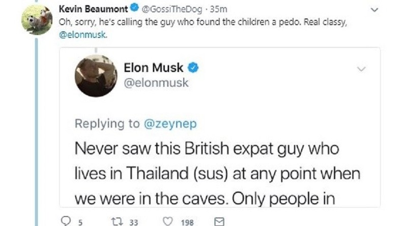 Elon Musk choque en traitant de pédophile un des sauveteurs des ados thaïlandais