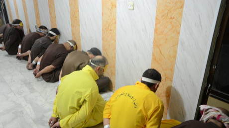 Des personnes reconnues coupables de terrorisme avant leur exécution, à Bagdad, en Irak, le 29 juin 2018 (illustration).