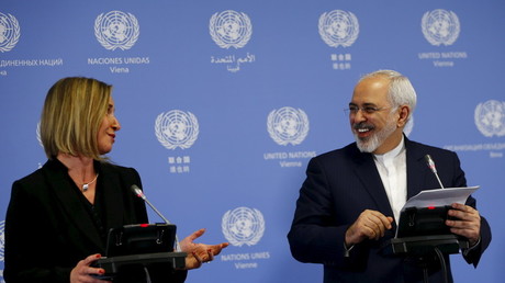Le chef de la diplomatie de l'Union européenne, Federica Mogherini et le ministre iranien des Affaires étrangères Javad Zarif.