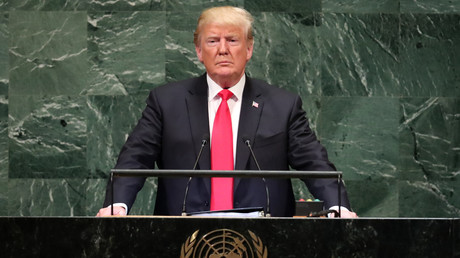 Donald Trump prend la parole devant l'Assemblée générale des Nations Unies le 25 septembre 2018.