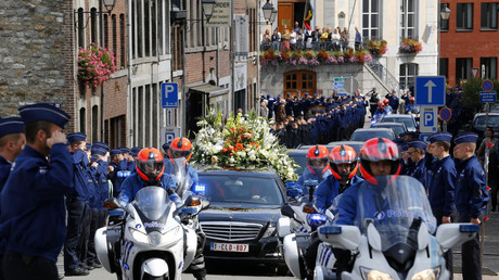 Les policiers belges rendent un dernier hommage à leur collègue assassiné dans le cadre de ses fonctions à Spa le 26 août 2018 (image d'illustration).