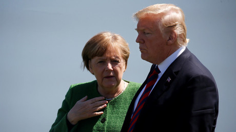 Angela Merkel et Donald Trump, lors du sommet du G7 à La Malbaie (Québec) au Canada, en juin 2018.