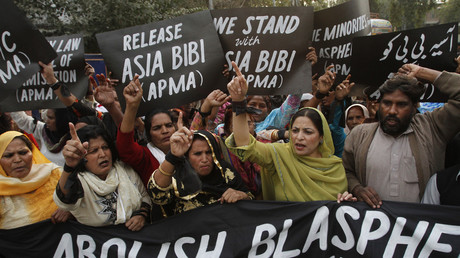 Des manifestants demandent la libération d'Asia Bibi à Lahore au Pakistan, en novembre 2010 (image d'illustration).