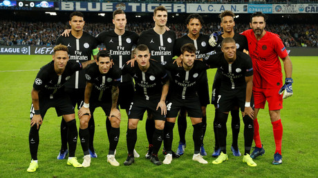 L'équipe du Paris Saint-Germain durant le match de Ligue des champions du  6 novembre.