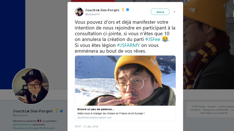 «Je suis français (et européen)» : démissionnaire de LREM, Joachim Son-Forget créé son propre parti