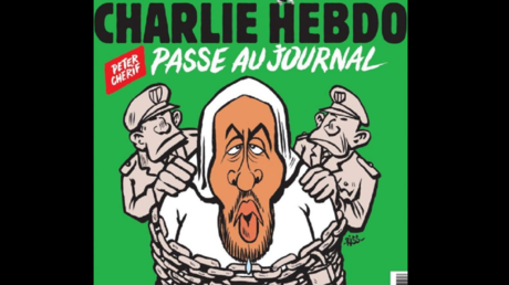 Une de Charlie Hebdo représentant une caricature de Peter Cherif