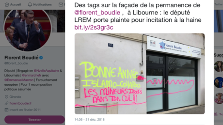 Capture d'écran du compte Twitter du député LREM de Gironde Florent Boudié