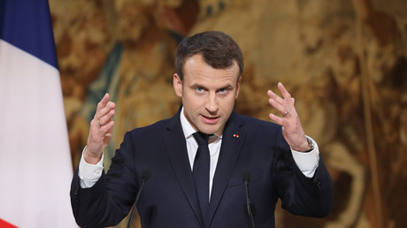 Emmanuel Macron lors de ses vœux à la presse à l'Elysée, le 3 janvier 2018 (image d'illustration).