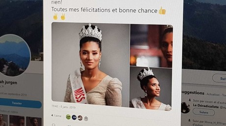 Capture d'écran d'une photo de Miss Algérie 2019 publié sur Twitter. 