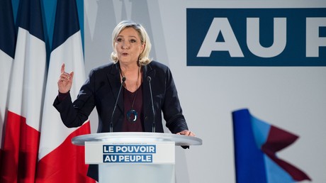 Marine Le Pen, le 19 janvier 2019 au Thors, près d'Avignon.