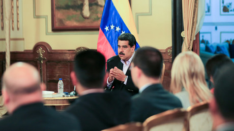 Le président vénézuélien Nicolas Maduro au palais présidentiel Miraflores à Caracas le 28 janvier 2019. 