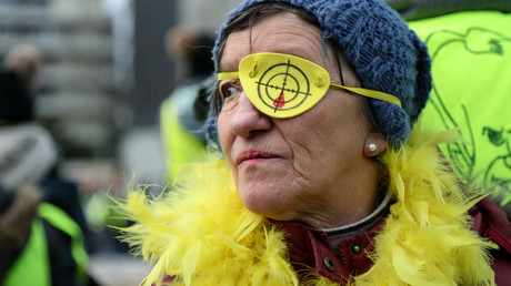 Manifestation des Gilets jaunes le 2 février, à Paris.