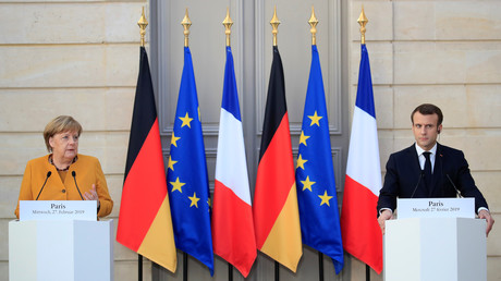 Angela Merkel et Emmanuel Macron à l'Elysée le 27 février.