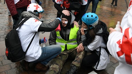 Gilet jaune blessé lors d'une manifestation à Toulouse.