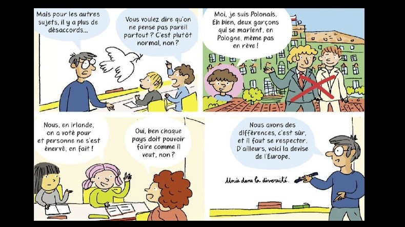 La bande dessinée sur l'Europe de Nathalie Loiseau accusée de banaliser l'homophobie