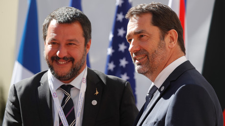 Matteo Salvini et Christophe Castaner le 4 avril à Paris.