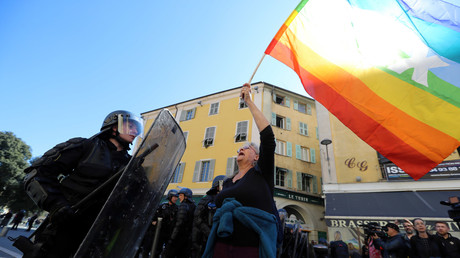 Geneviève Legay, militante d'Attac, lors d'une manifestation à Nice le 23 mars 2019 (image d'illustration).