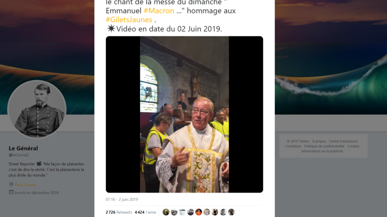 «Emmanuel Macron, ô tête de c**» : le prêtre soutenant les Gilets jaunes était suspendu (VIDEO)