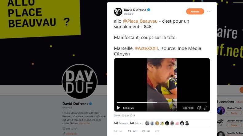 Acte 32 des Gilets jaunes : un homme matraqué à Marseille, le chef d'EELV s'indigne (VIDEO)