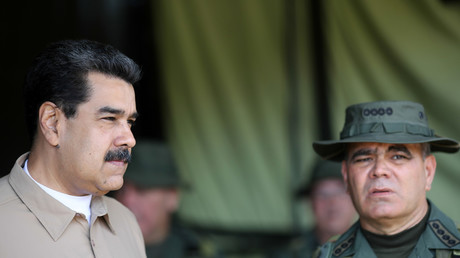 Le président vénézuélien, Nicolas Maduro, et le ministre de la Défense, Vladimir Padrino, à Caracas le 3 juin 2019 (image d'illustration).