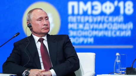 Le président russe, Vladimir Poutine, lors du Forum économique international 2018 de Saint-Pétersbourg, le 25 mai 2018, en Russie (image d'illustration).