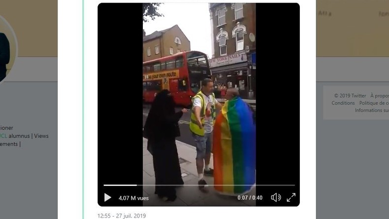 Angleterre : la vidéo d'une femme en niqab invectivant un homme au drapeau LGBT agite la toile