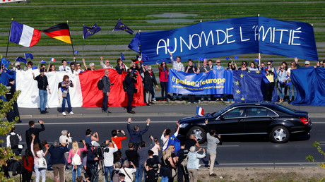 Manifestation de soutiens europhiles à l'amitié franco-allemande à Berlin le 15 mai 2017 (image d'illustration).