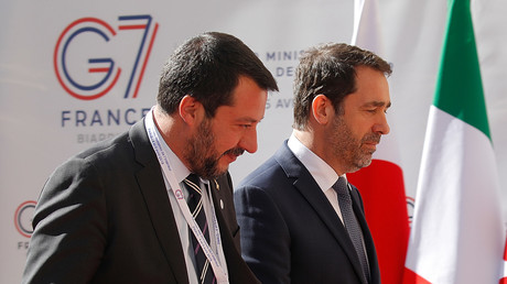 Matteo Salvini et Christophe Castaner le 4 avril 2019 au G7 de Paris (image d'illustration).