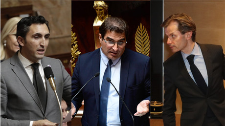 Les trois candidats en lice pour la présidence des Républicains, de gauche à droite : Julien Aubert, Christian Jacob et Guillaume Larrivé.  (image d'illustration).