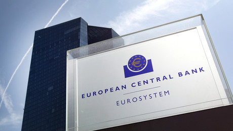 Siège de la Banque centrale européenne à Francfort (Allemagne) photographié en juillet  2019. Depuis juin 2014, le régulateur de la zone eruo applique un taux négatif (actuellement - 0,40%) aux banques qui lui confient temporairement des fonds en excédents (illustration). 