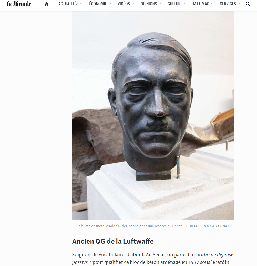 Paris : pourquoi des symboles du IIIe Reich et un buste d'Hitler se trouvaient-ils au Sénat ?