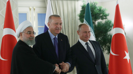 Hassan Rohani, Recep Tayyip Erdogan et Vladimir Poutine à Ankara le 16 septembre 2019.