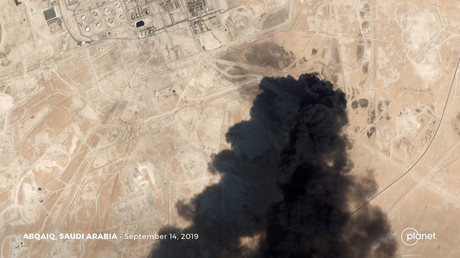 Une image satellite montrant l'attaque de drones sur une installation pétrolière d'Aramco, le 14 septembre 2019, en Arabie saoudite (image d'illustration).