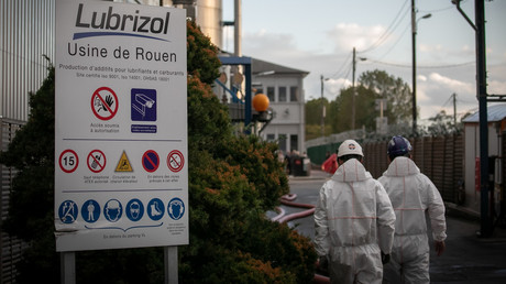 Le 27 septembre 2019 à l'usine de produits chimiques Lubrizol, près de Rouen.