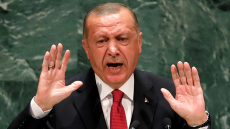 Recep Tayyip Erdogan à la tribune aux quartiers généraux de l'ONU le 24 septembre 2019 (image d'illustration).