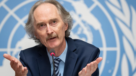 L'envoyé spécial de l'ONU en Syrie, Geir Pedersen, tient conférence de presse le 28 octobre 2019 à Genève (image d'illustration).