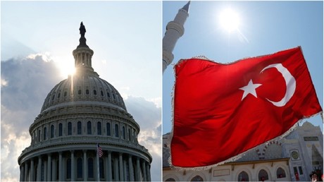 Le Congrès américain et un drapeau turc (image d'illustration).