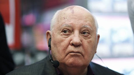 L'ancien président de l'URSS Mikhail Gorbatchev lors de la présentation de son livre Je reste un optimiste» à la Maison du livre de Moscou.