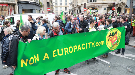 Manifestation en opposition au projet EuropaCity à Paris, le 5 octobre 2019.