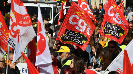 Manifestation pour la défense su service public, le 19 novembre 2019, à Montpellier (Hérault).