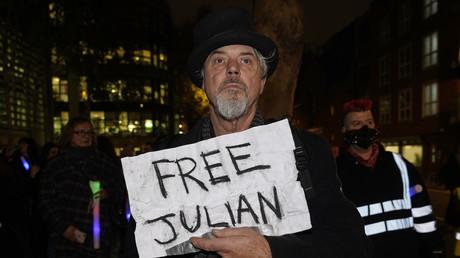 Manifestation à Londres, le 5 novembre 2019, pour la libération de Julian Assange (image d'illustration).