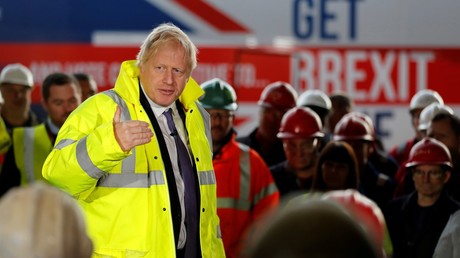 Le Premier ministre Boris Johnson en campagne pour les élections législatives, le 20 novembre 2019 (image d'illustration)