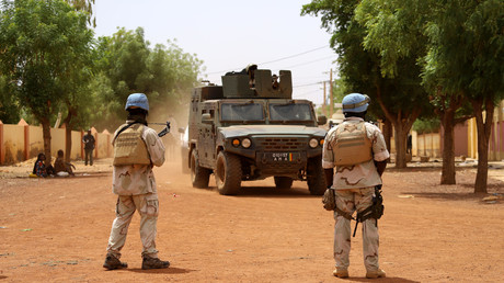 Des soldats sénégalais de la mission de maintien de la paix des Nations Unies au Mali MINUSMA patrouillent dans les rues de Gao, le 24 juillet 2019 (image d'illustration).