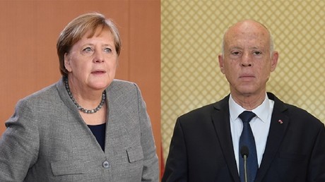 La chancelière allemande Angela Merkel et le président tunisien Kaïs Saïed (image d'illustration).